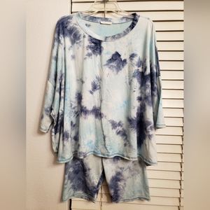 2 piece Tie Dye T shirt/biker short